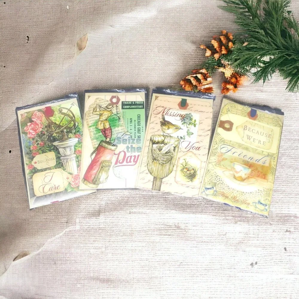 Gift Tag Friendship Magnetic Booklet with Envelope & Ribbon - Set of 4